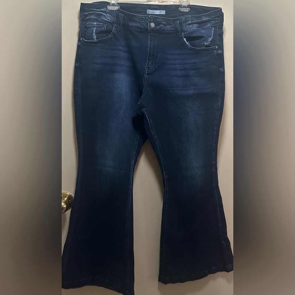 Kancan Exclusively for Maurices High-Waisted Flare Bootcut Jeans Dark Wash+size - Picture 3 of 16